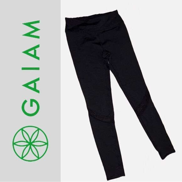 GAIAM Women’s Black Mesh Leggings - Size S - Picture 2 of 3